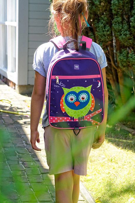fioletowy plecak dla dziewczynki z sową do przedszkola, Skooly, Whooting Owl